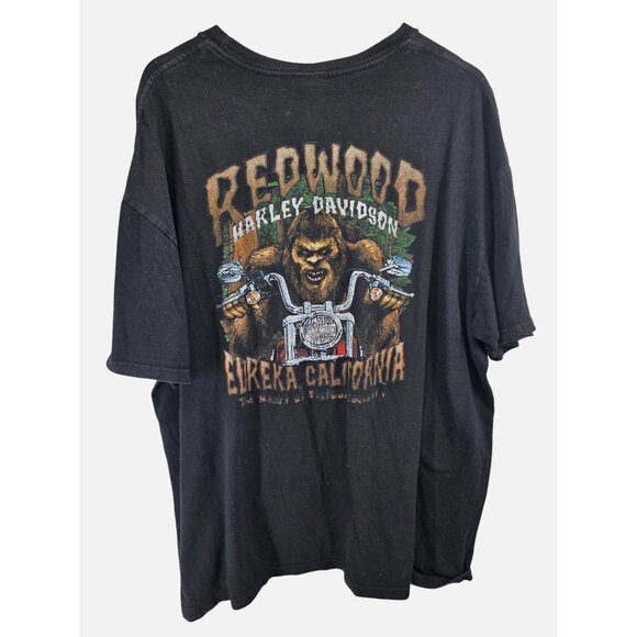 Y2K Vintage Harley-Davidson Bigfoot Redwoods Eureka California T-Shirt 2XL - Picture 2 of 5